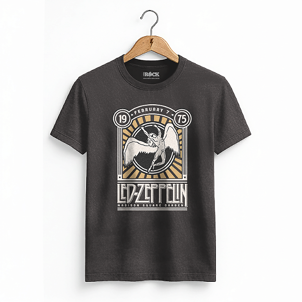 Camiseta Estonada Led Zeppelin Garden Preta