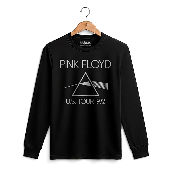 Camiseta Manga Longa Pink Floyd Tour 1972 Preta