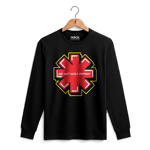 Camiseta Manga Longa Red Hot Logo Preta