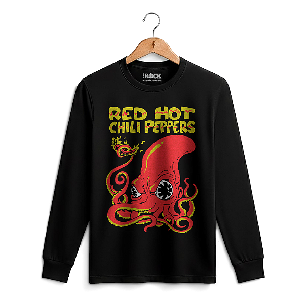 Camiseta Manga Longa Red Hot Octopus Preta