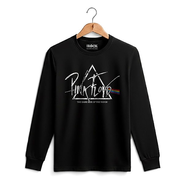 Camiseta Manga Longa Pink Floyd Prism Preta