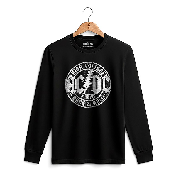 Camiseta Manga Longa ACDC High Preta