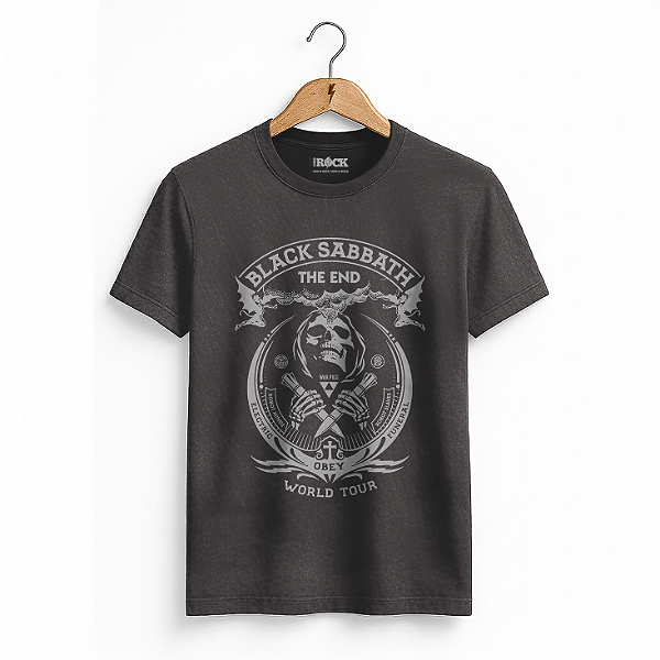 Camiseta Estonada Black Sabbath The End Preta