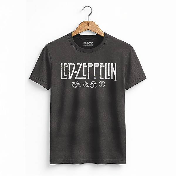 Camiseta Estonada Led Zeppelin Preta