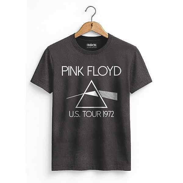 Camiseta Estonada Pink Floyd Tour 1972 Preta