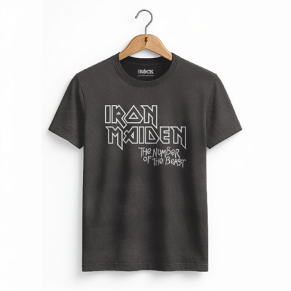 Camiseta Estonada Iron Maiden Number Of The Beast Preta