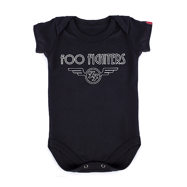 Body Bebê Foo Fighters Logo - Preto