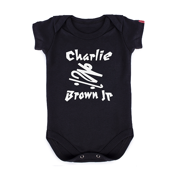 Body Bebê Charlie Brown Jr Skate - Preto