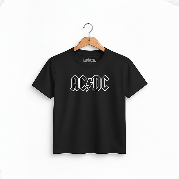 Camiseta Infantil ACDC Logo - Preta