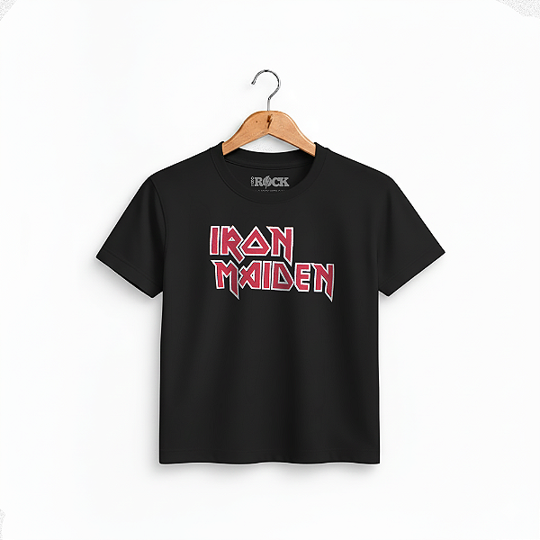 Camiseta Infantil Iron Maiden Logo - Preta