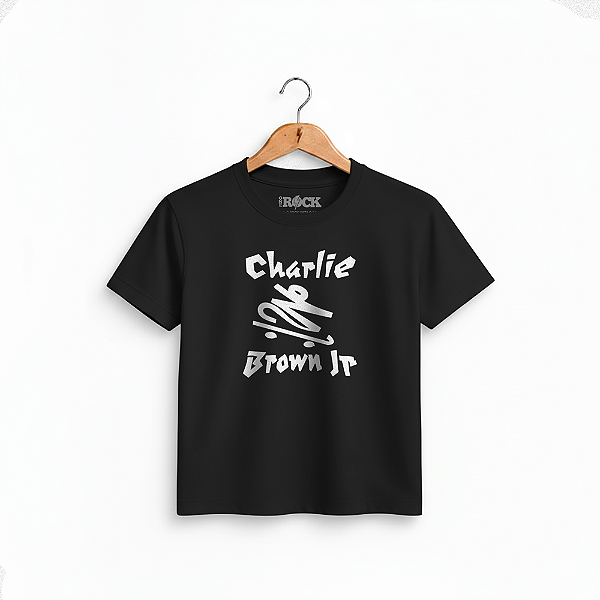 Camiseta Infantil Charlie Brown Jr Skate - Preta