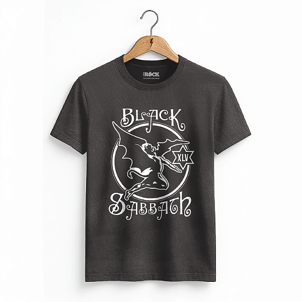 Camiseta Estonada Black Sabbath Angel Preta
