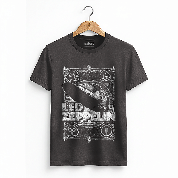 Camiseta Estonada Led Zeppelin Mothership Preta