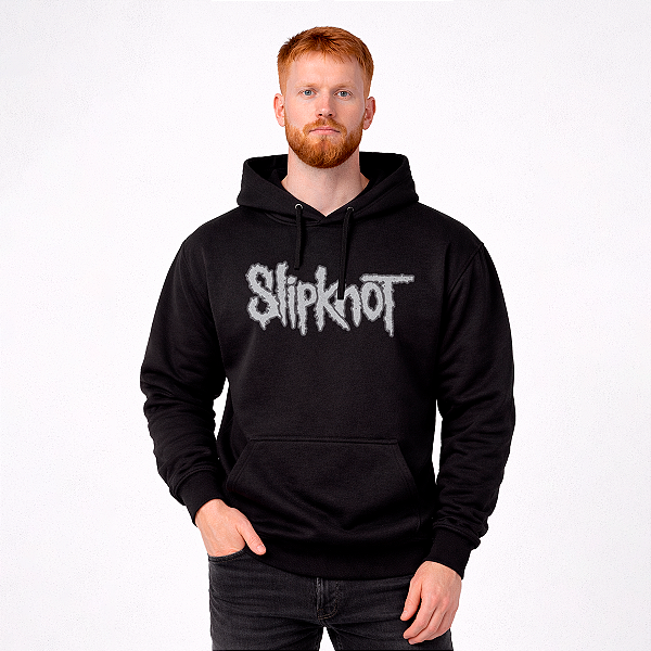 Moletom Canguru Slipknot Escrita Preto