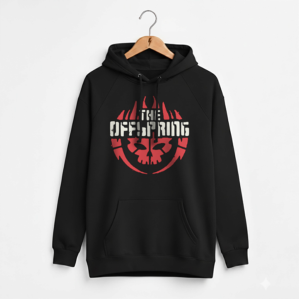 Moletom Canguru Feminino The Offspring Skull Preto