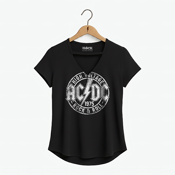 Blusinha ACDC High Voltage Preta