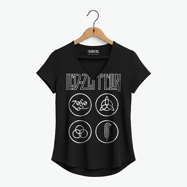 Blusinha Led Zeppelin Circle Preta