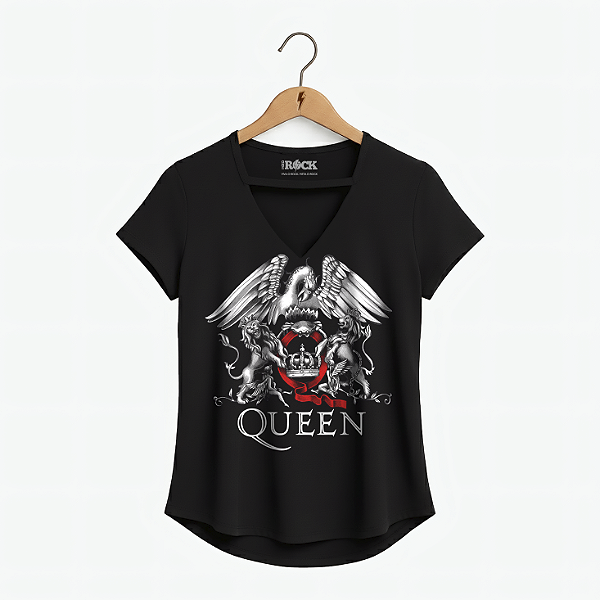 Blusinha Queen Brasão Preta