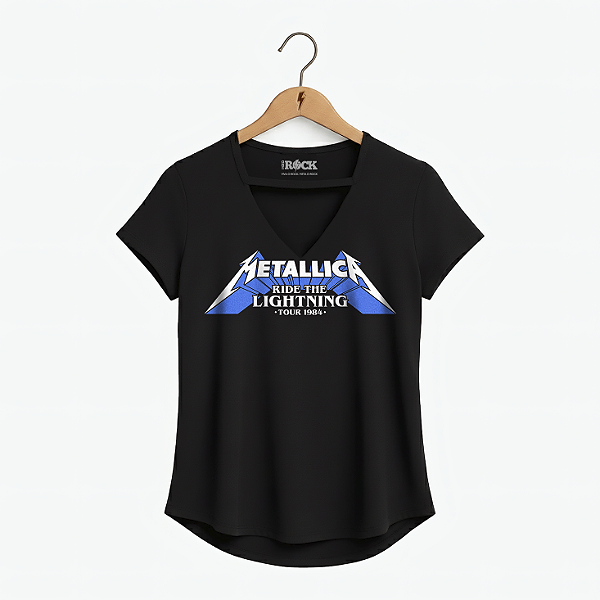 Blusinha Metallica Ride The lightning Preta