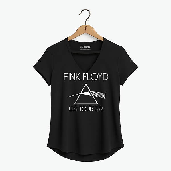 Blusinha Pink Floyd Tour 1972 Preta