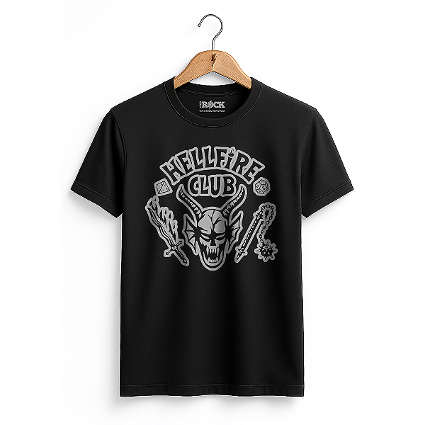 Camiseta Stranger Things Hellfire Club - Preta