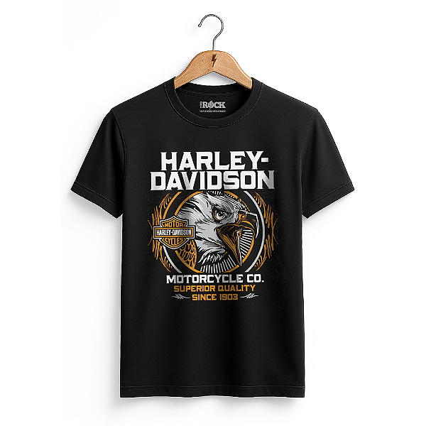 Camiseta Harley Davidson Eagle - Preta