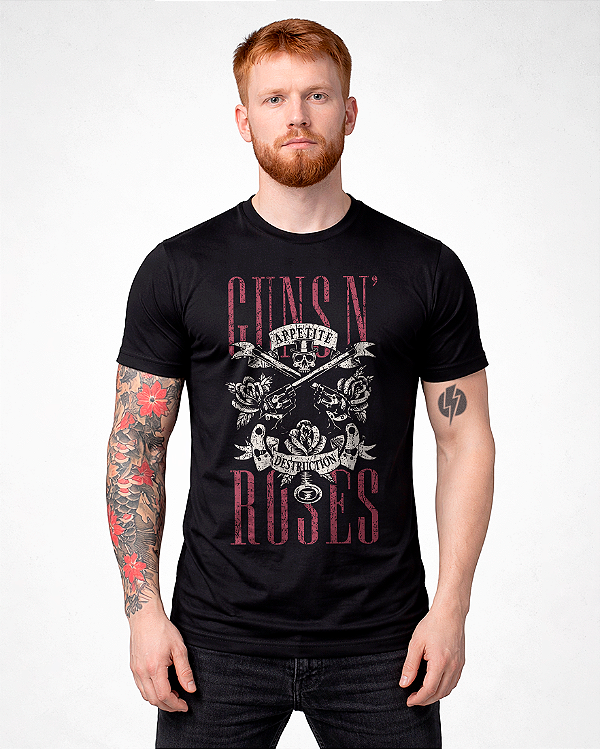 Camiseta Guns N' Roses Appetite For Destruction - Preta