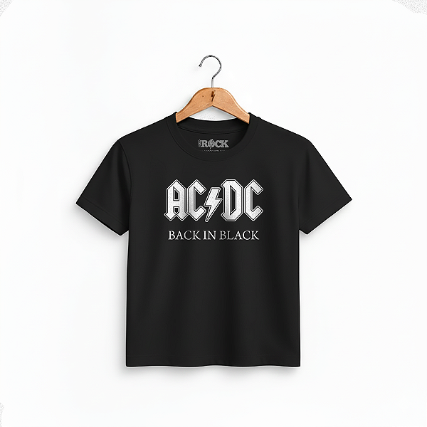 Camiseta Infantil ACDC Back In Black Preta