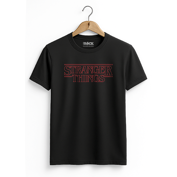 Camiseta Stranger Things Logo - Preta