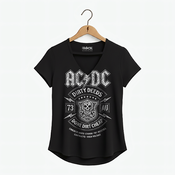 Blusinha ACDC Dirty Deeds Preta