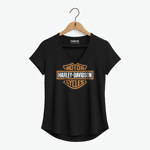 Blusinha Harley Davidson Logo Preta