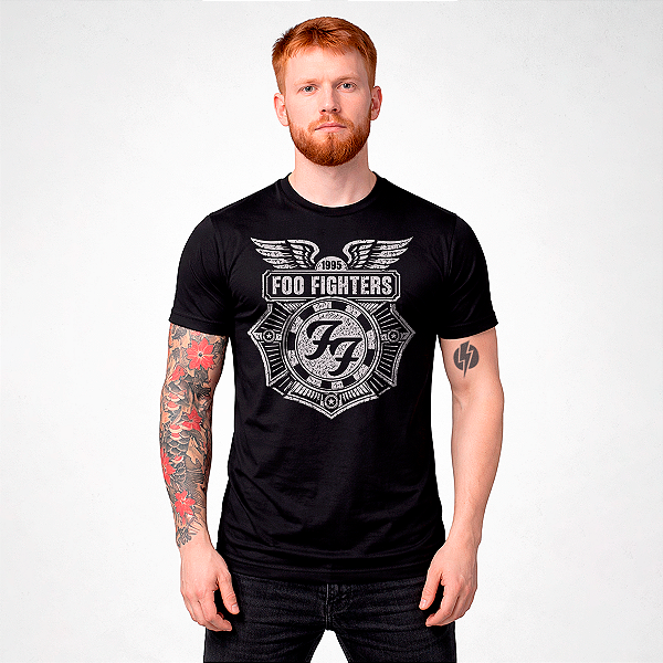 Camiseta Foo Fighters Logo 1995 - Preta
