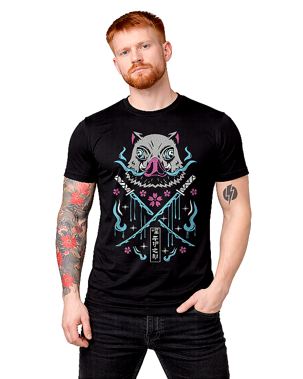 Camiseta Demon Slayer Inosuke - Preta