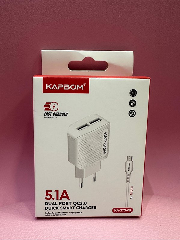 KIT CARREGADOR ( CAIXA C/ CABO V8 / MICRO USB )