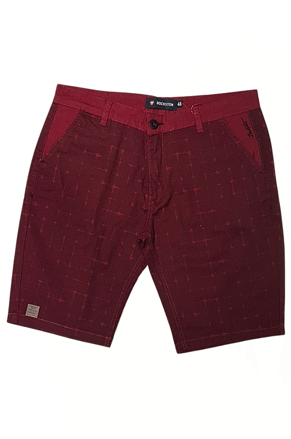 Bermuda Chino Estampada Comfort Vinho