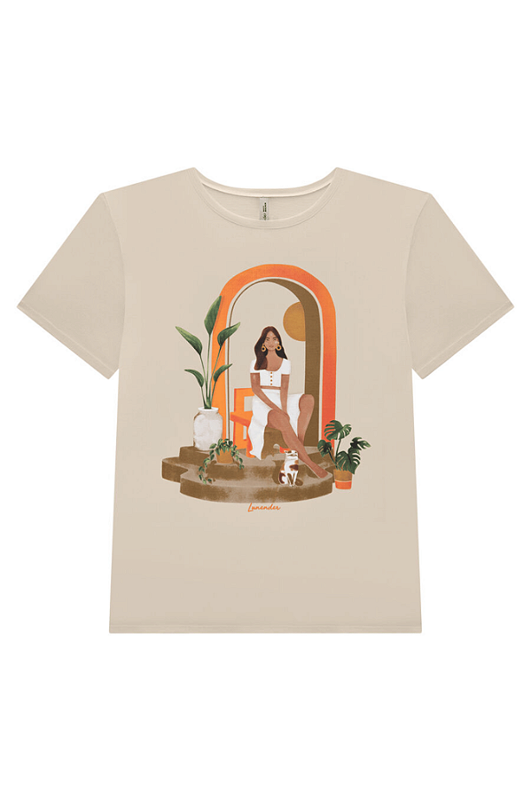 Blusa Manda Curta Estampada Moça Lunender