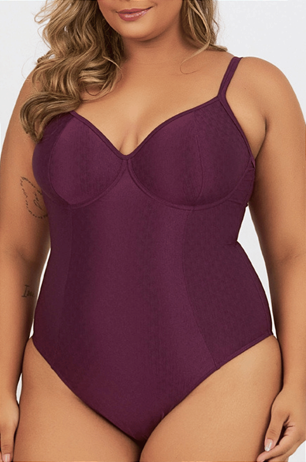 Maiô Meia Taça Liso Plus Size Banho de Mar