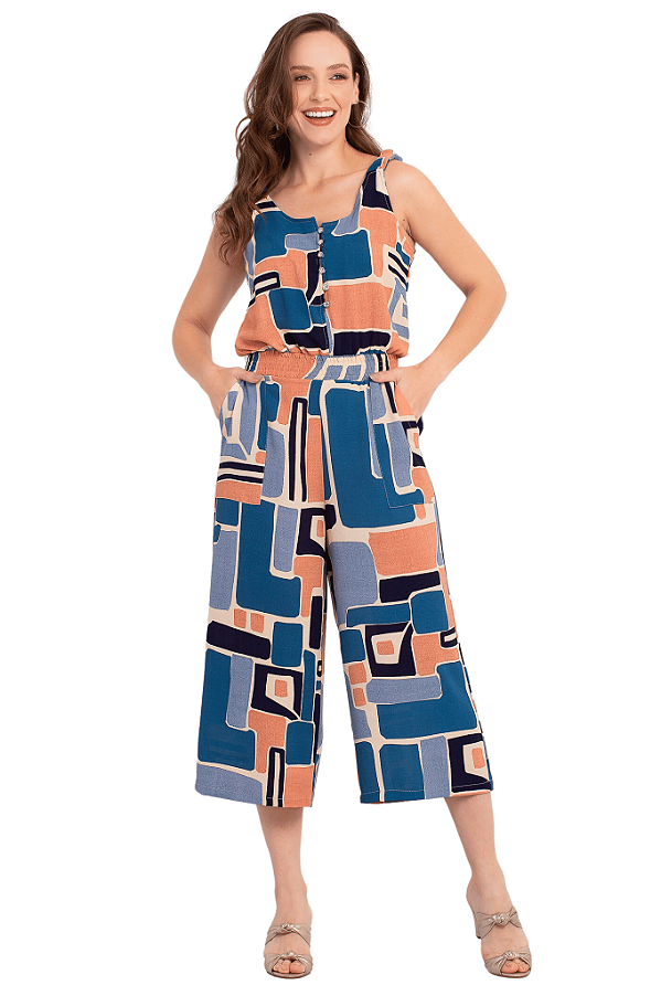 Macacão Estampado Feminino MediModas