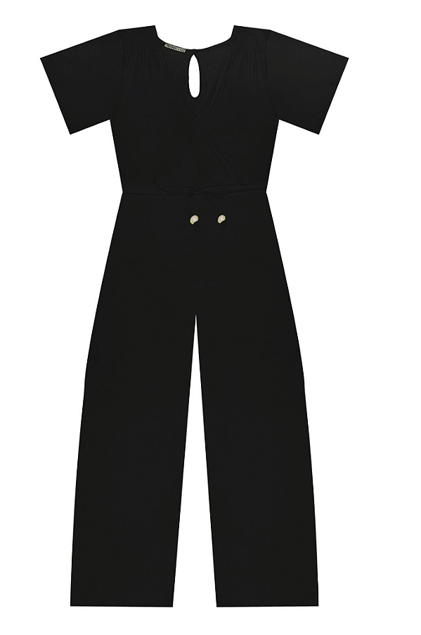 Macacão Preto Feminino Plus Size Secret Glam