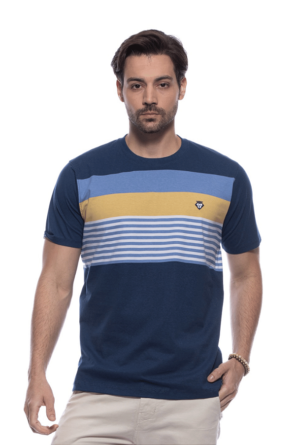 Camiseta Gola Redonga Marinho Dockston