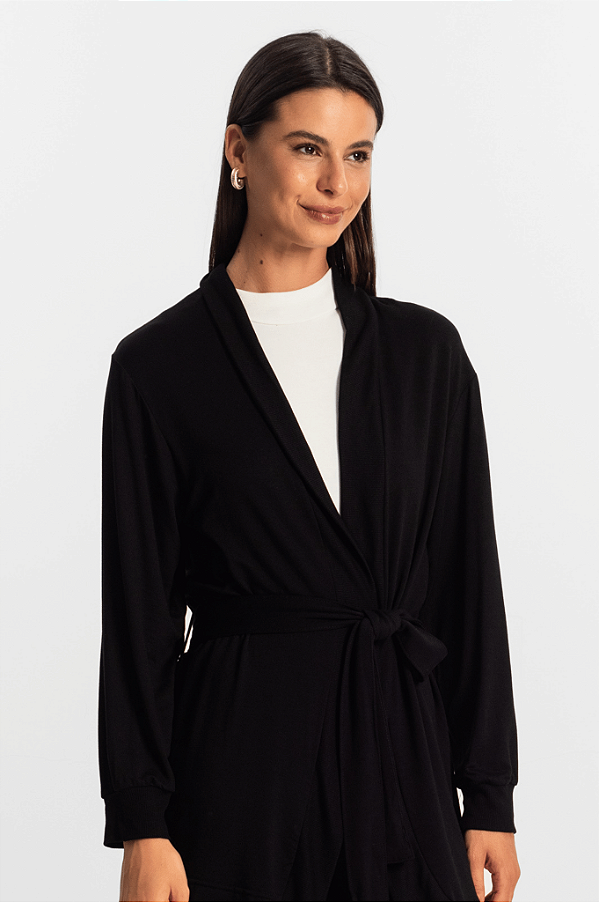 Casaco Cardigan Molecotton Viscose Abertura Talhada Dupla Rovitex