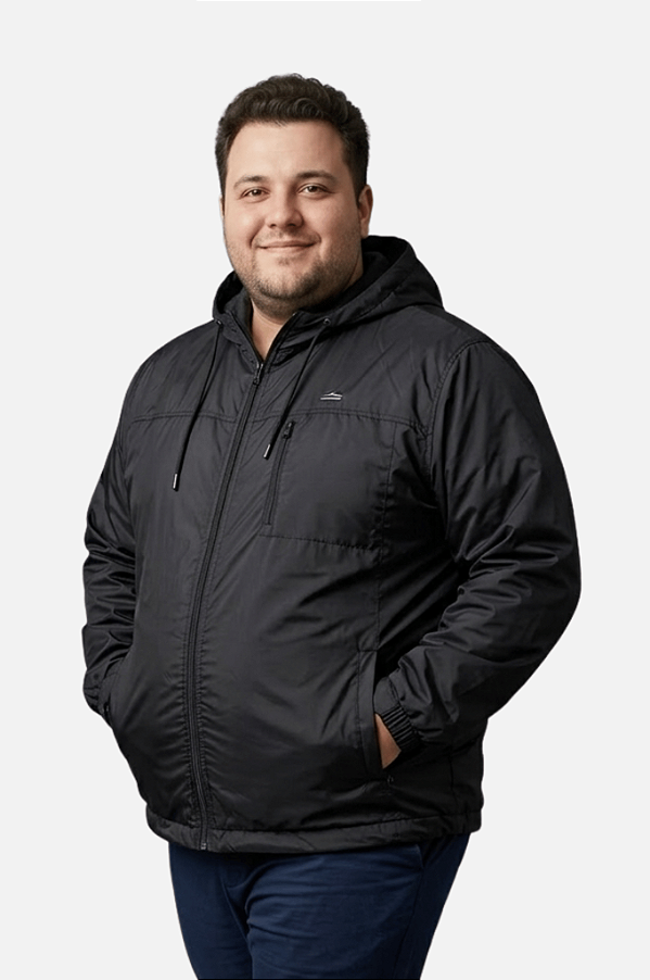 Casaco Jaqueta Corta-vento Com Bolso Poliester HF