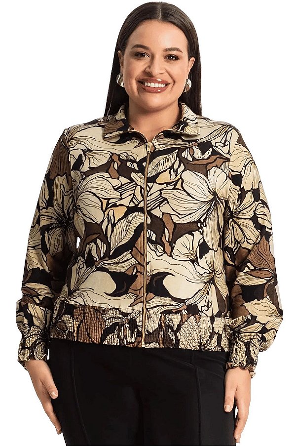 Jaqueta Plus Size Feminina Estampada Secret Glam