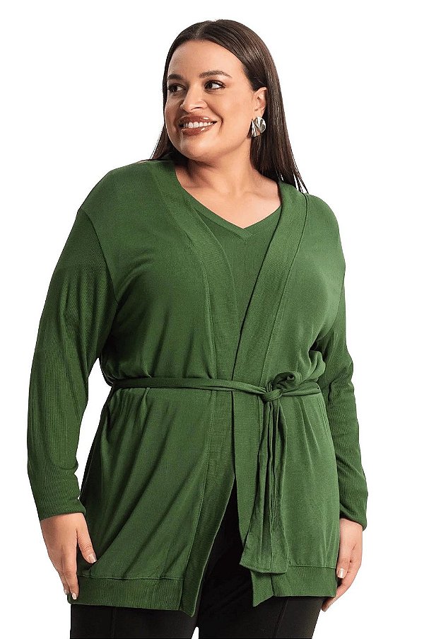 Cardigan Plus Size Feminino Secret Glam