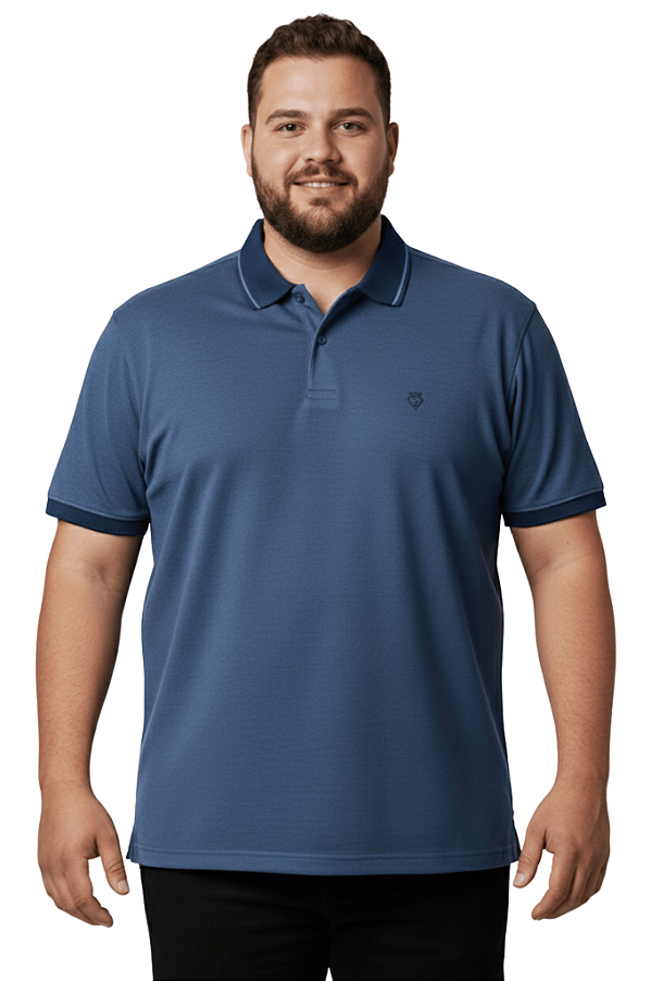 Camisa Polo Premium Piquet Major Mar Azul Dockston