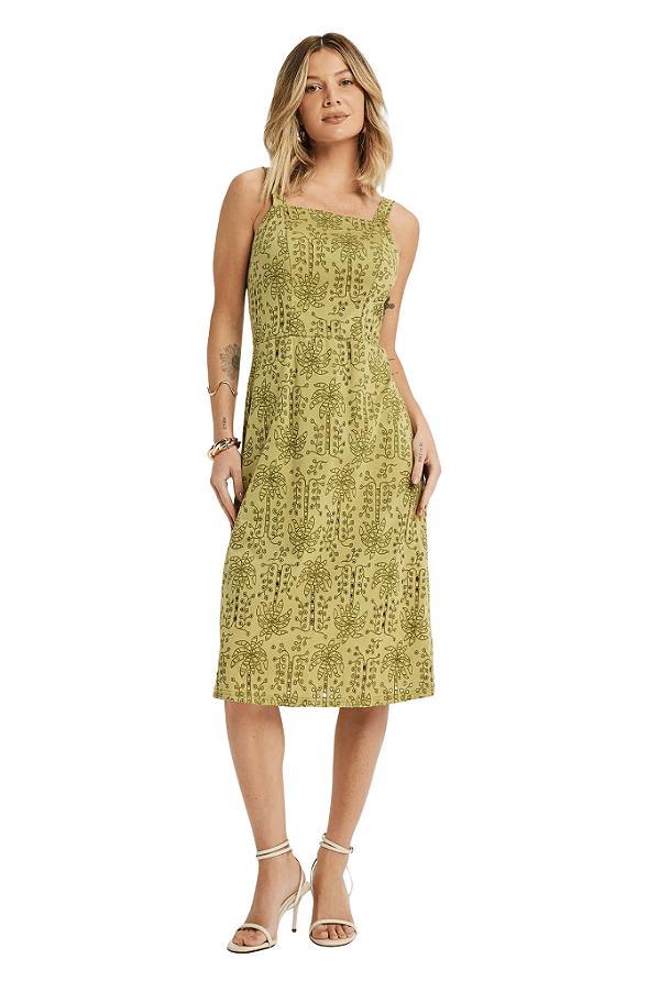 Vestido Feminino Midi Tropical Devorê Marialícia