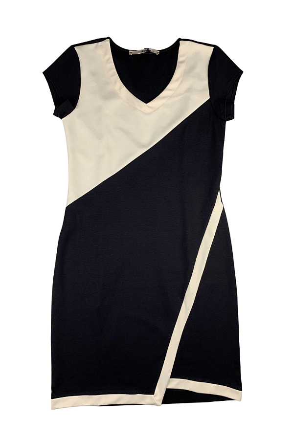 Vestido Feminino Gola V Manga Curta Miravest