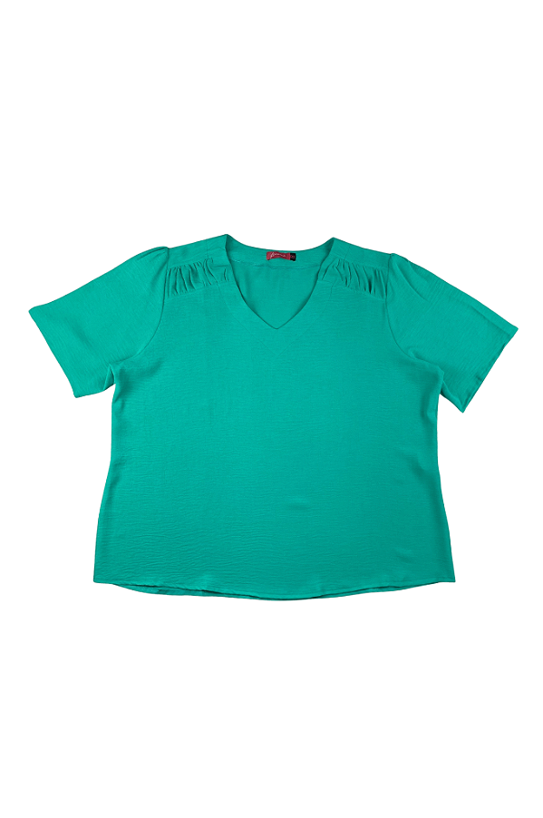 Blusa Meia Manga com Detalhe no Decote Fêmena