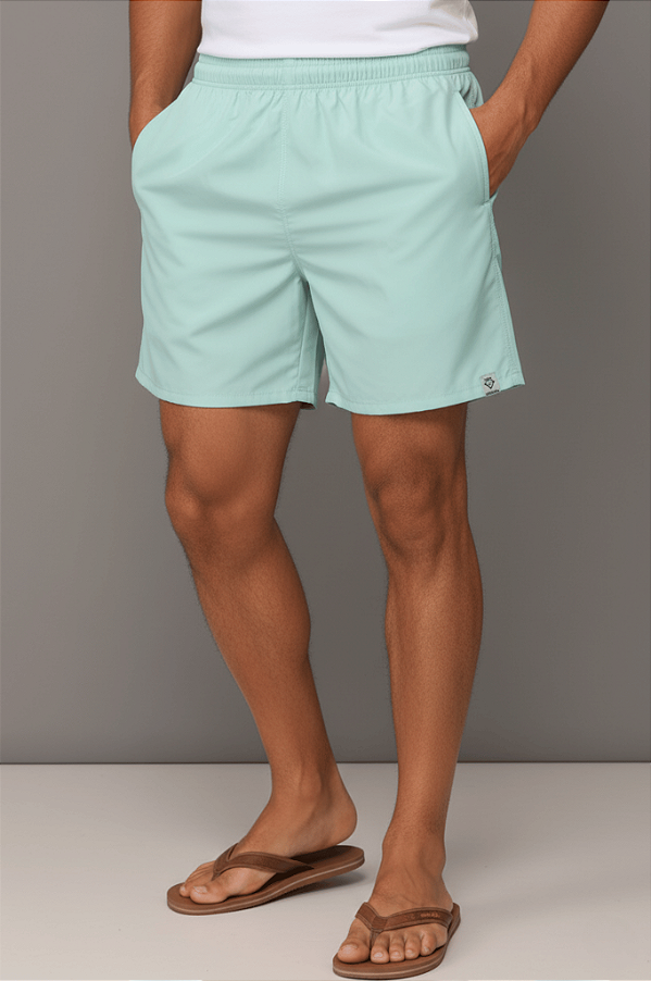 Short Masculino De Praia UV50+ Ripstop Com Elastano Verde Água Comfort Fit Dockston