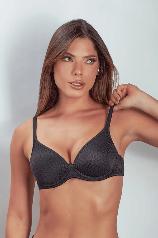 Sutiã Meia Taça Com Bojo E Aro Mondrian Duloren